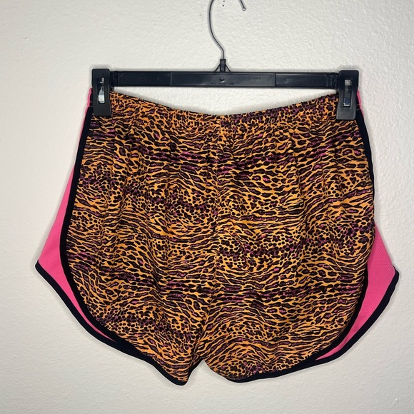 Nike Women’s Brown and Pink Athletic Shorts with Animal Print - Picture 3 of 5